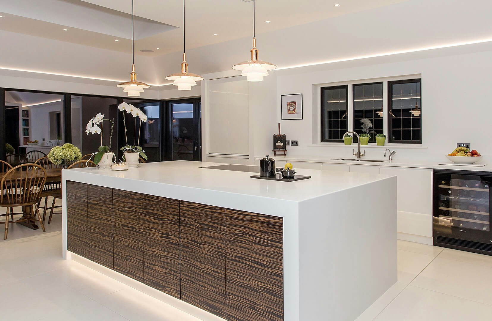 layered lighting in kitchen