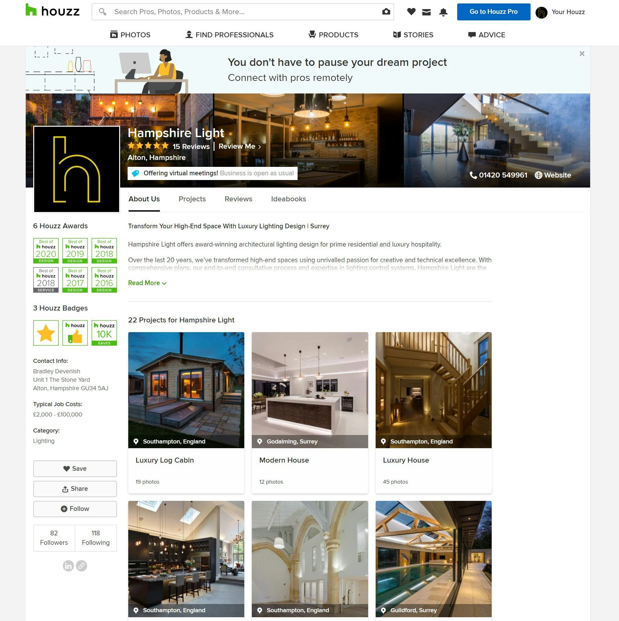 Houzz Hampshire Light